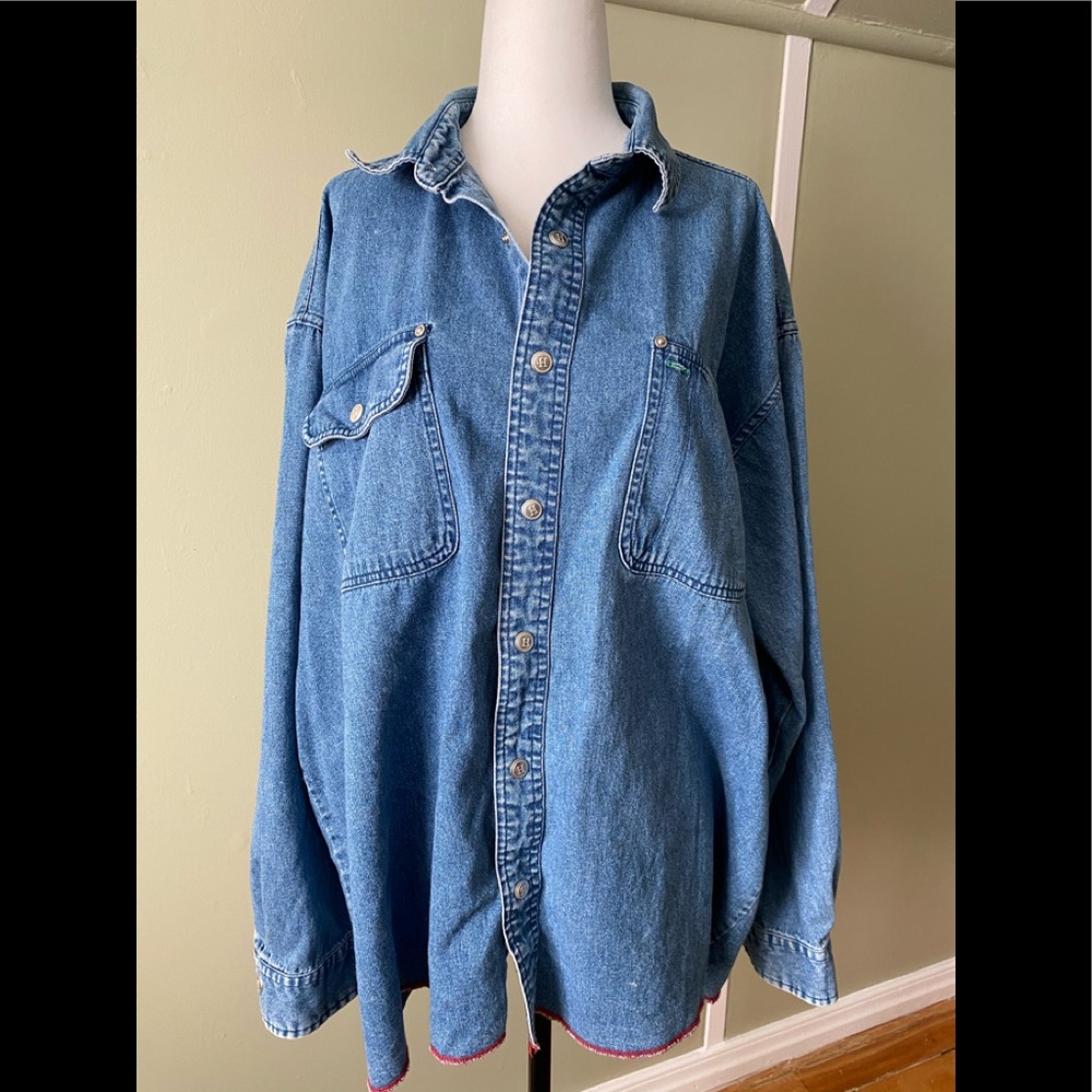 Vintage Blue Denim Button-Down Shirt